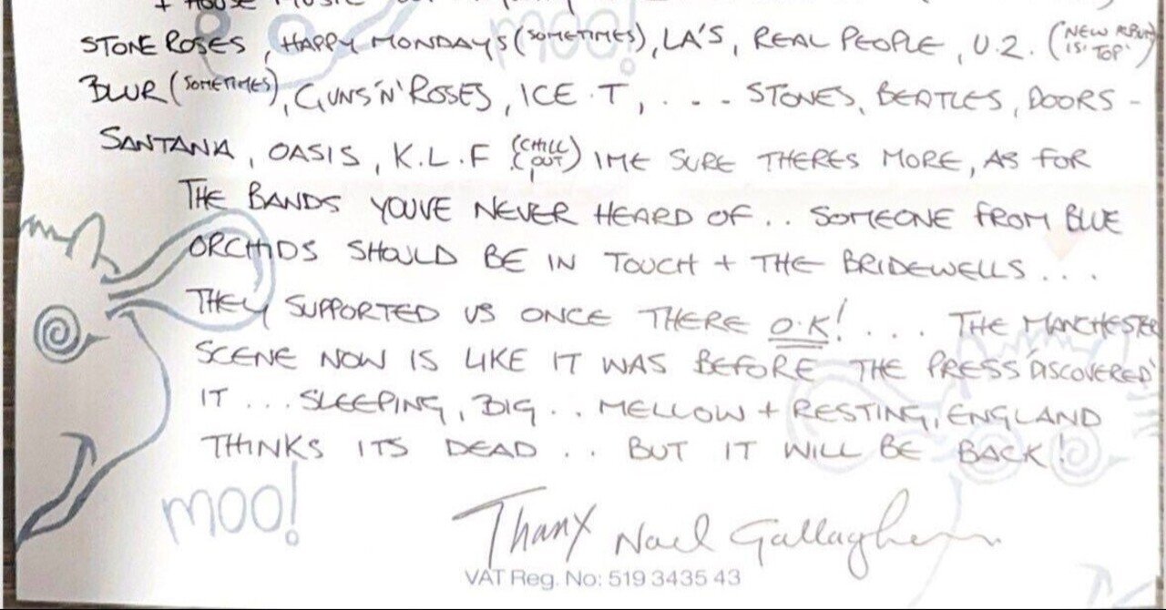 ノエルのローディ時代の手紙について｜アナグマ・ワタシの暴風域