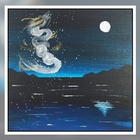 アクリル絵の具で 冬の星空 を描く方法 初心者が簡単に絵を描く方法 Junya Art Note