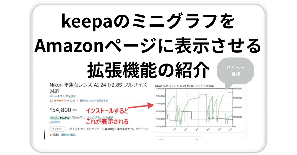keepaのミニグラフをAmazonページに表示させる拡張機能の紹介 せどらー