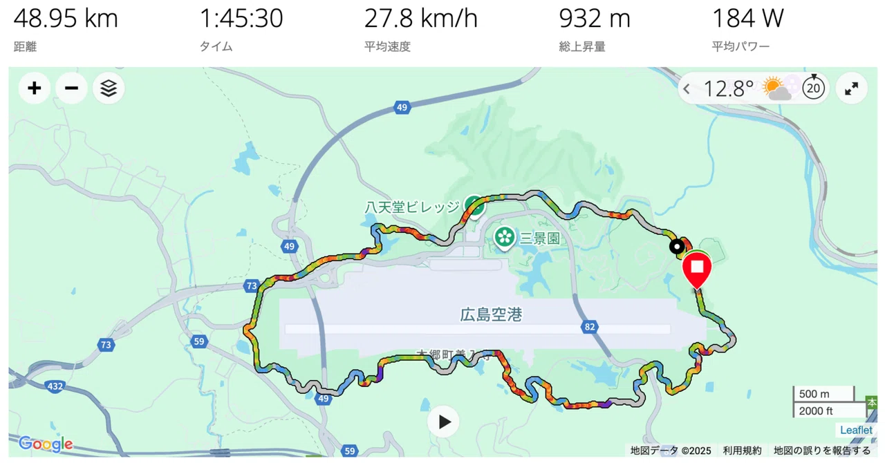 2025/11/3カテーテルアブレーション 術後74日 実走 49km 脈飛びなし、頻脈3回（抗不整脈薬 服用後 2時間）｜nattou