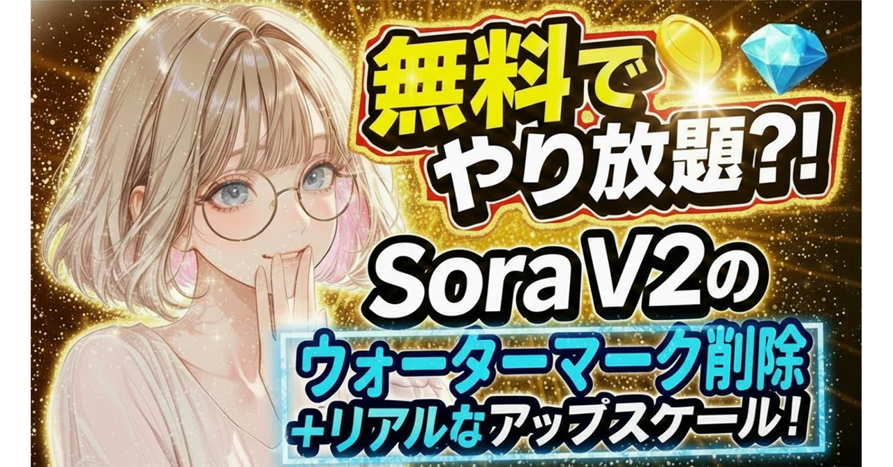 Sora V2 リファインワークフロー登場?!】ウォーターマーク除去＋超