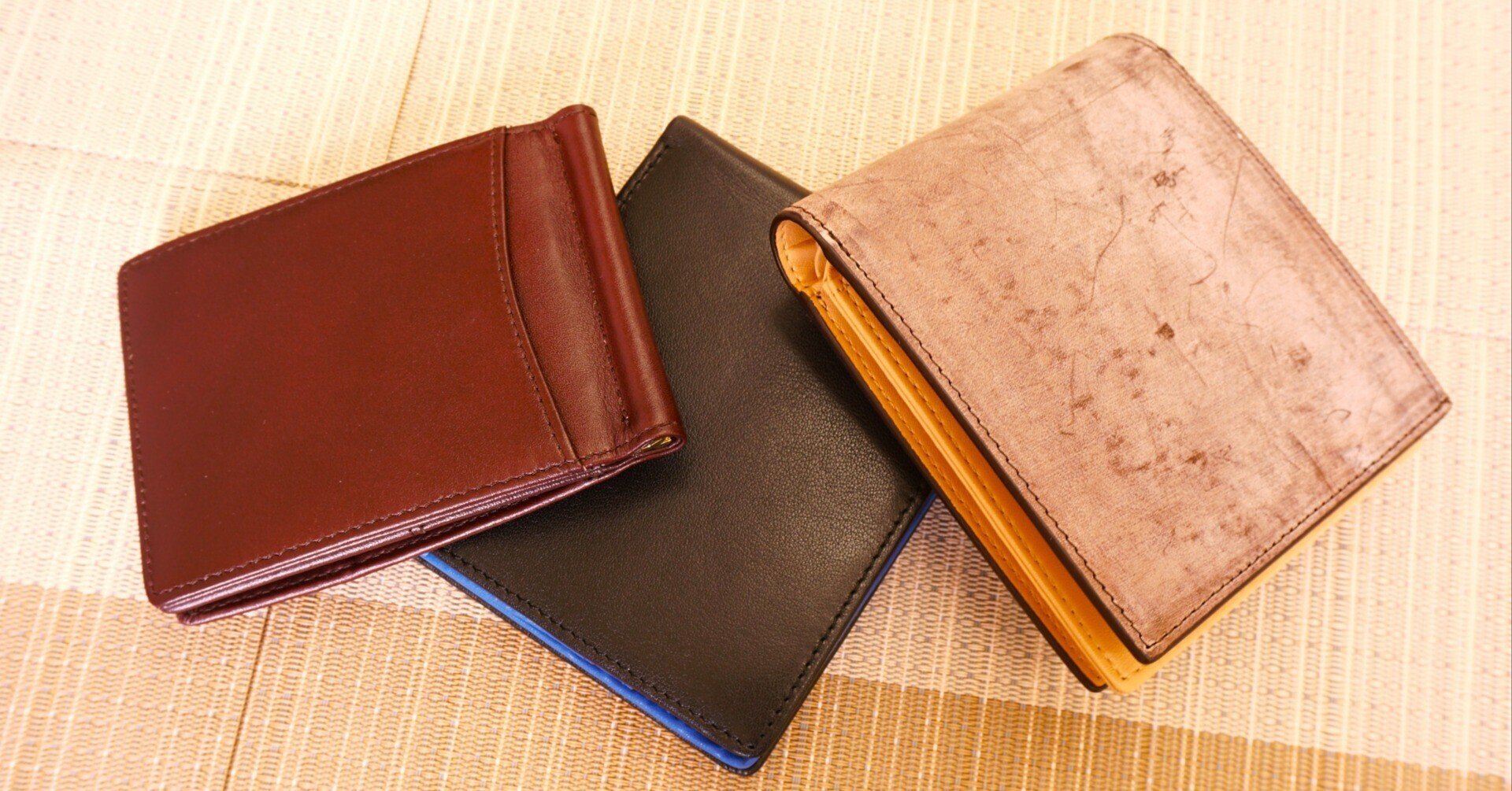 「匠」キャメル★新色★限定★最高の贅沢 レザー 二つ折り財布 小銭入れあり メンズ ヌメ革 手縫い 手染め メンズ財布 訳あり/新品 国産レザーを使用した焦茶色とキャメル色の二つ折り財布 | iichi 日々