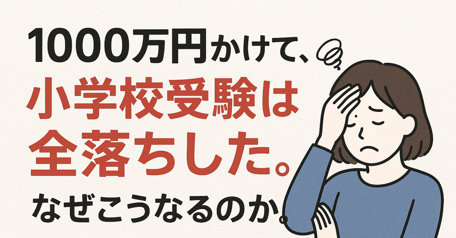 1000万円かけて、小学校受験は全落ちした。なぜこうなるのか。|まいぼう