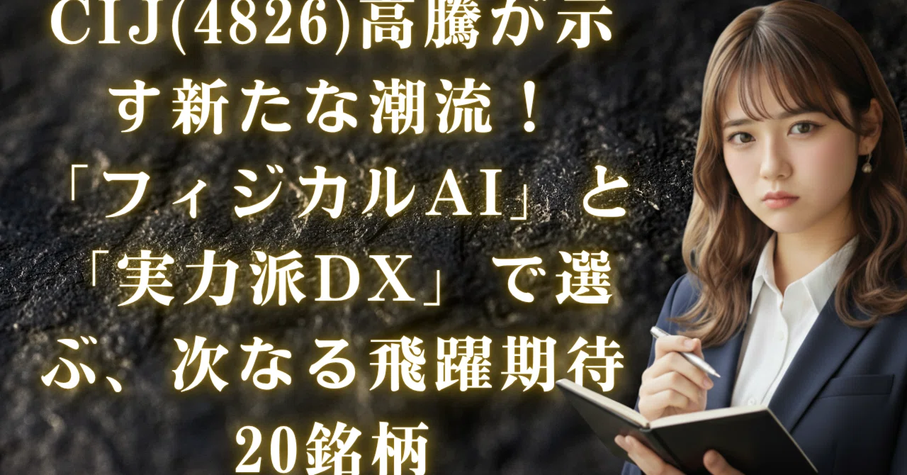 サービスごころが会社をグングン伸ばす CIJ(4826)高騰が示す新たな潮流！「フィジカルAI」と「実力派DX」で