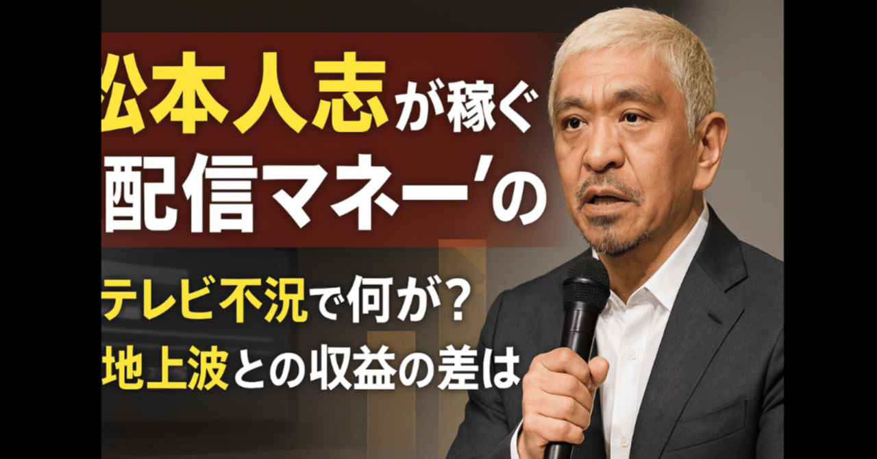 松本人志が動いた！芸能活動復帰と“配信マネー”の衝撃｜あらた@話題アフィぺんぎん