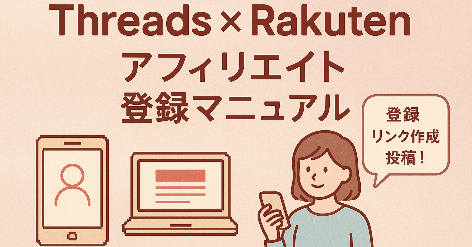 初心者用】スレッズ×楽天アフィリエイトの前に。楽天市場と楽天アフィの登録の仕方｜にじママ@スレッズ×楽天アフィに全集中