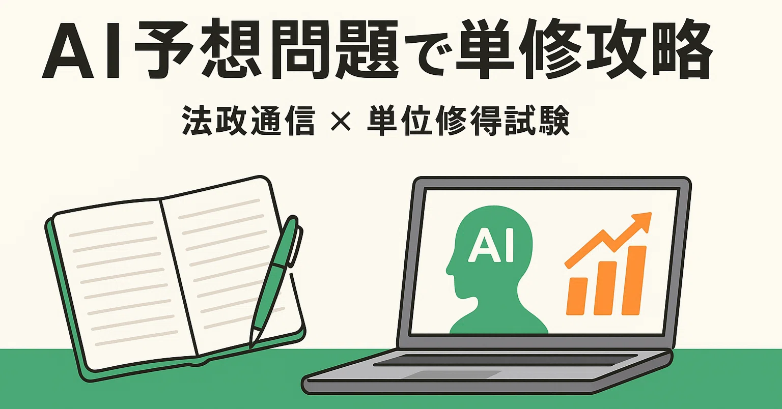 法政通信】過去問が集まらなくても戦える「AI分析で単位修得試験の予想 法政通信】過去問が集まらなくても戦える「AI分析で単位修得試験の予想