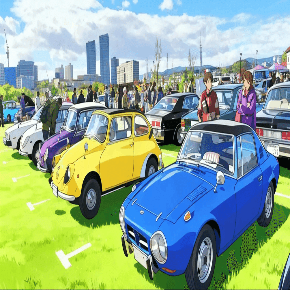 金色のレトロカーと都市風景のアート Amazon | 2026年 カレンダー リメンバー REMEMBER 歴史を創った名車達