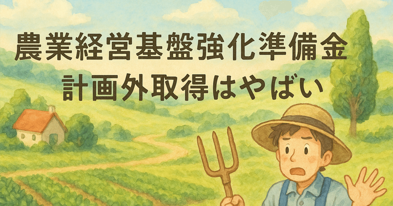 農業経営基盤強化準備金｜計画外取得は“強制取崩し & 圧縮不可”—平成30年改正の落とし穴（注意喚起）】｜ふくろう税理士