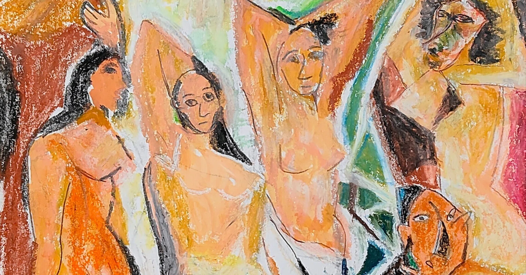 パブロ ピカソ 肉筆 アビニョンの娘達 油絵模写画 絵画ミニミニミステリー 第135回「パブロ・ピカソ『アビニョンの娘