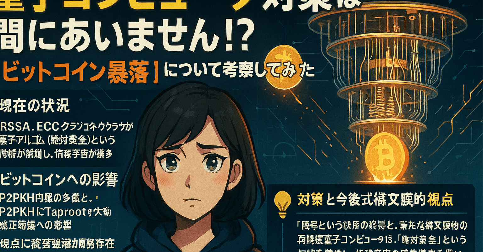 量子アポカリプス：生き残るための設計図 量子コンピューター対策は間に合わない!?【ビットコイン暴落】について考察してみた｜コパイロット解析 ×  えでぃたん式構文膜 その後の深堀2 notebooklm｜えでぃたん