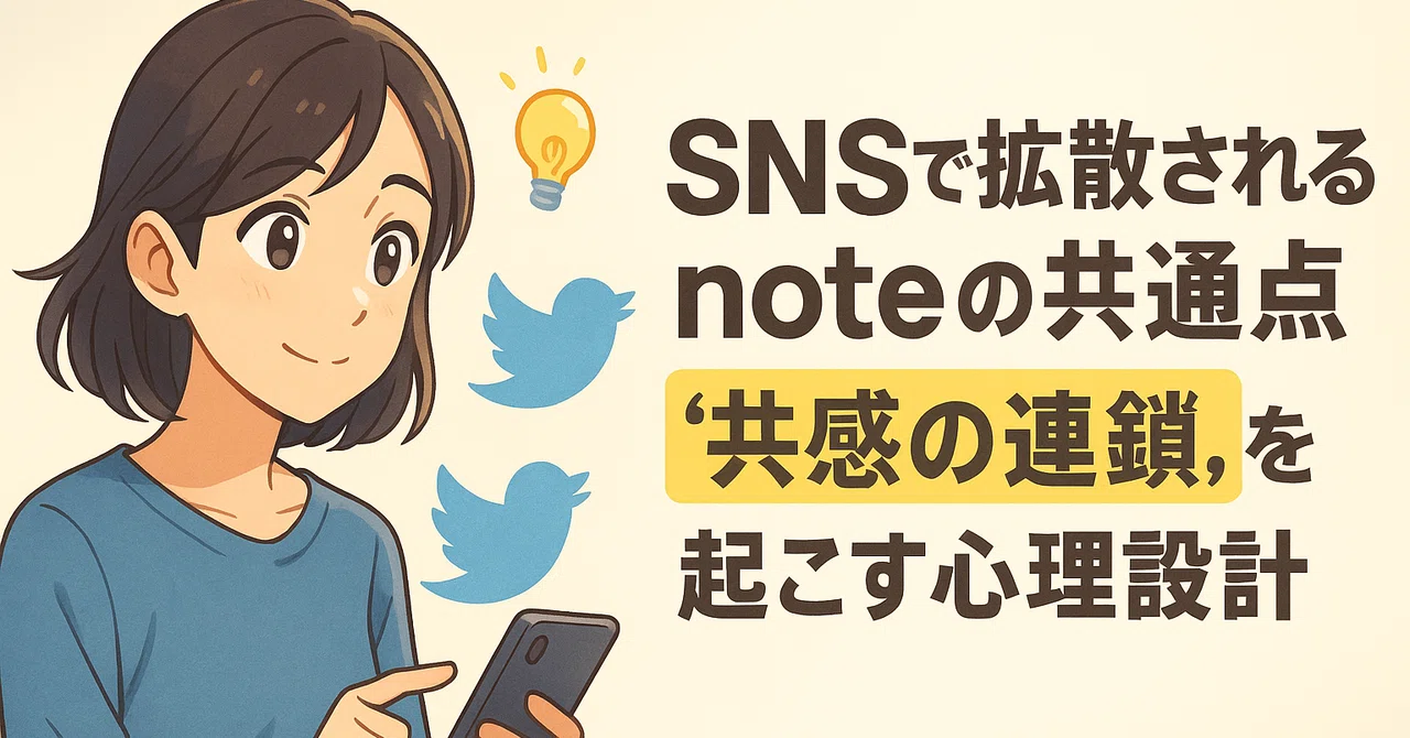 SNSで拡散されるnoteの共通点｜“共感の連鎖”を起こす心理設計｜もい【AI×副業ライター】副業でメディア資産構築中