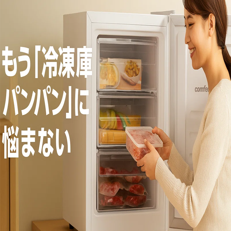 2025年製　COMFEE' 前開き 32L冷凍庫 小型 RCD40WH1JP COMFEE' 冷凍庫32L 前開き コンパクト 家庭用 ストッカー温度調節