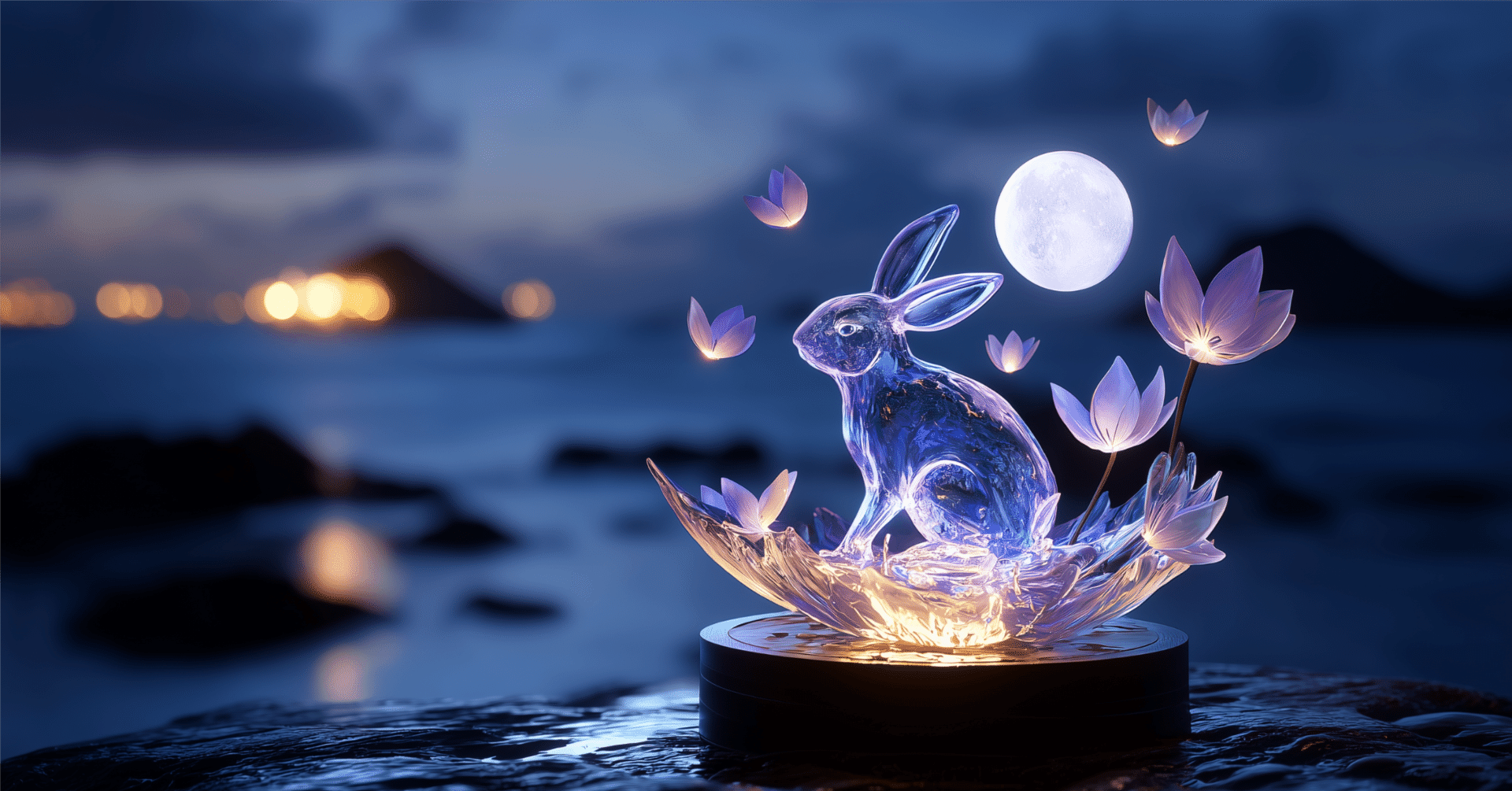 月とウサギの幻想風景｜AIartギャラリー #AIイラスト #Midjourney