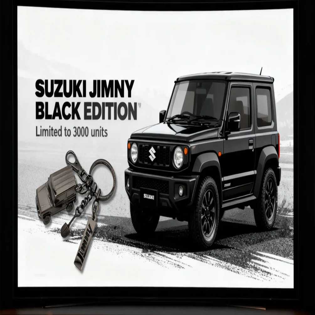3000個限定】スズキ ジムニーが漆黒のキーチェーンに。BLACK EDITION