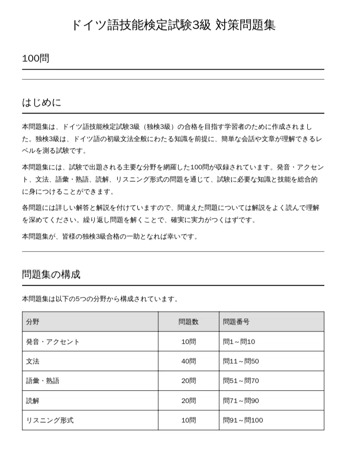 【中古】 ドイツ語技能検定試験3級聞き取り試験シミュレーション ドイツ語技能検定3級】試験対策問題集（全100問＋詳細解説付き