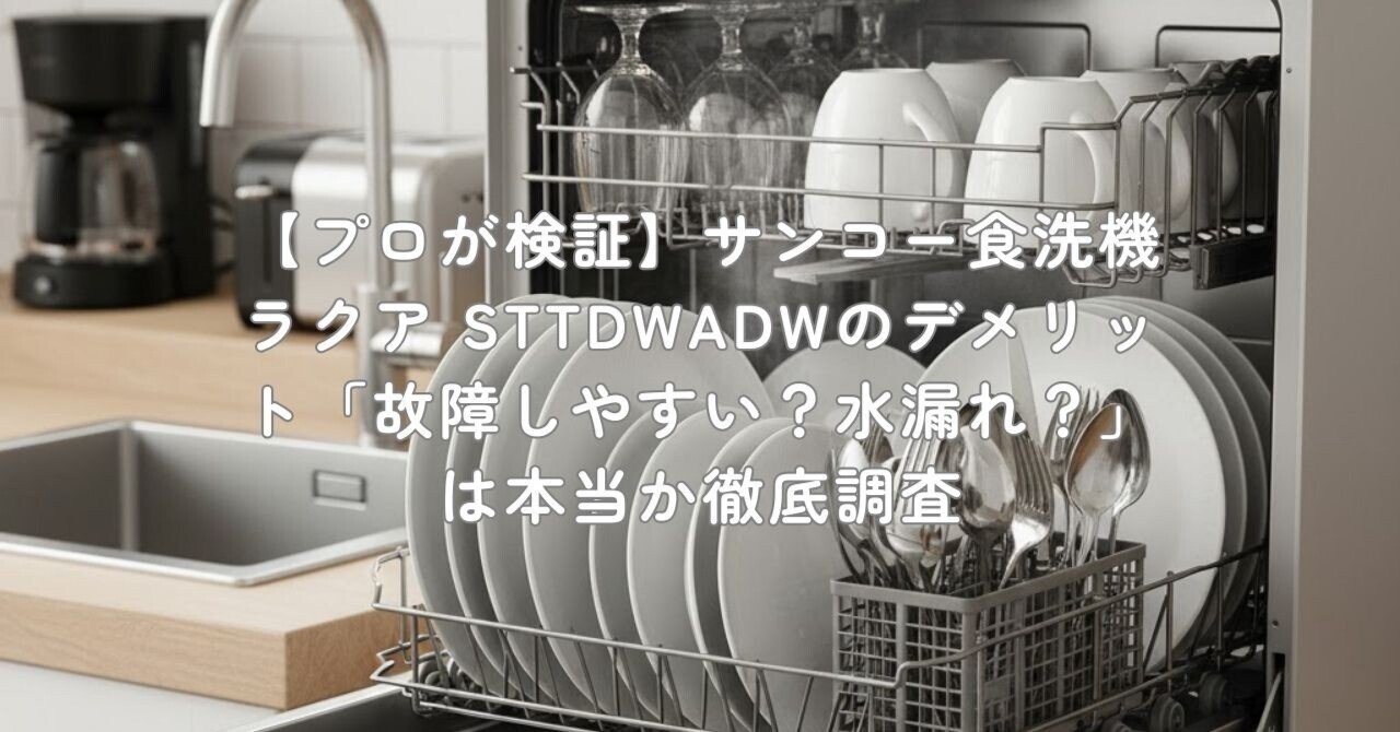 プロが検証】サンコー食洗機ラクア STTDWADWのデメリット「故障し