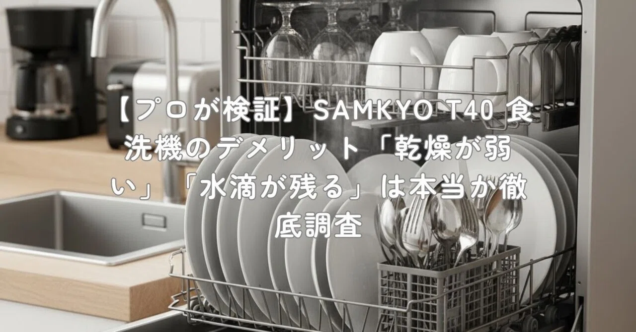 プロが検証】SAMKYO T40 食洗機のデメリット「乾燥が弱い」「水滴が 