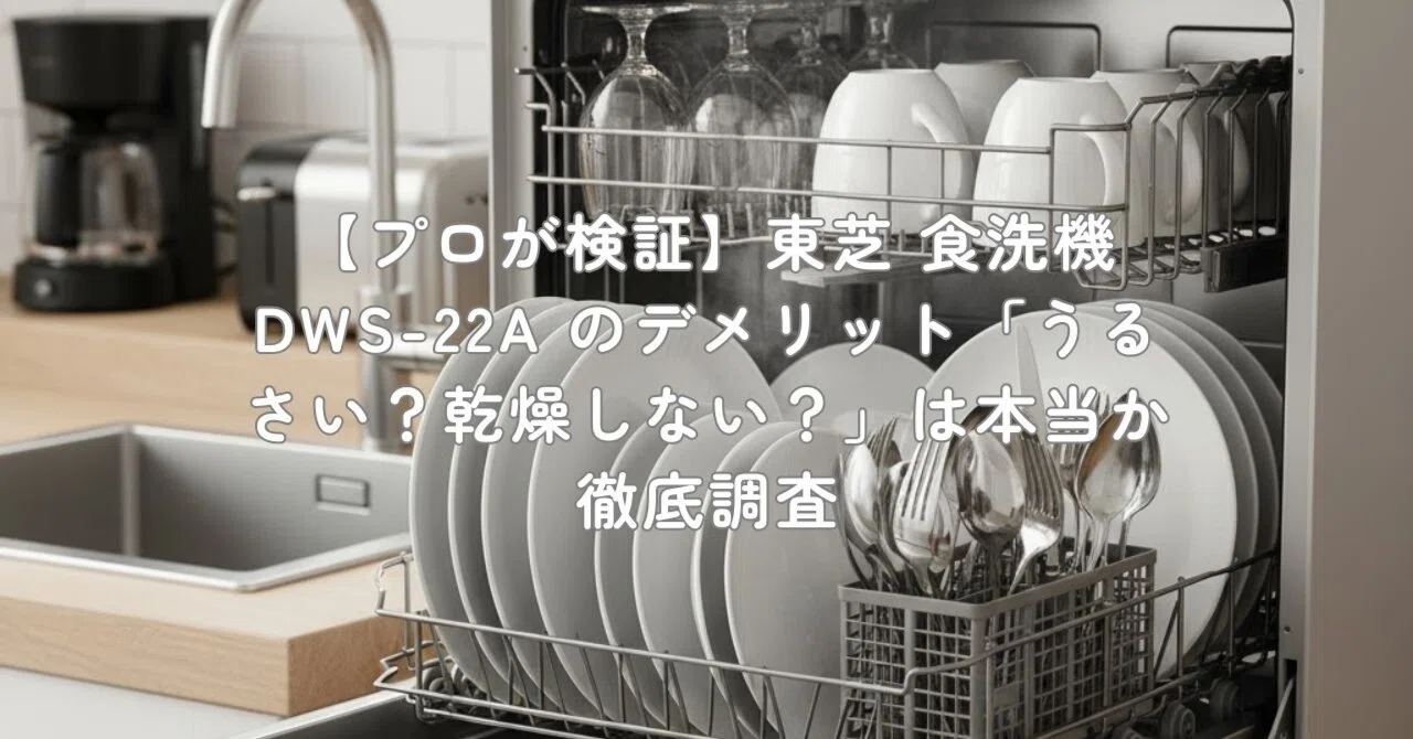 プロが検証】東芝 食洗機 DWS-22A のデメリット「うるさい？乾燥しない 