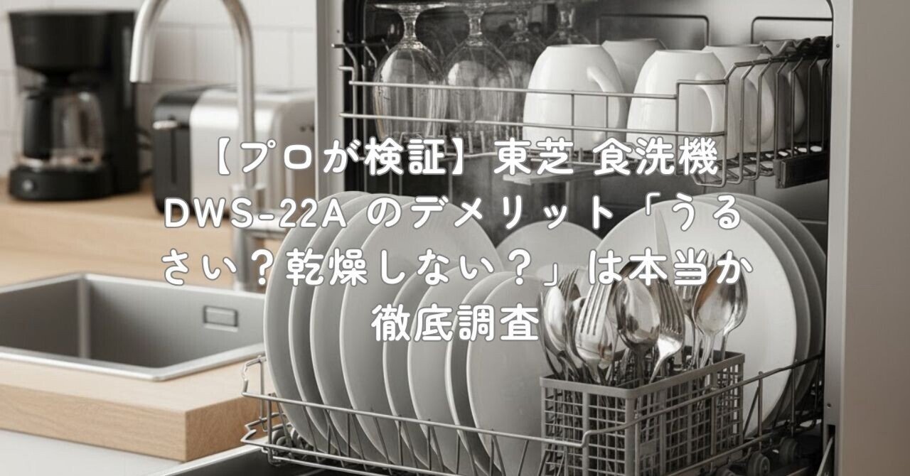 プロが検証】東芝 食洗機 DWS-22A のデメリット「うるさい？乾燥しない