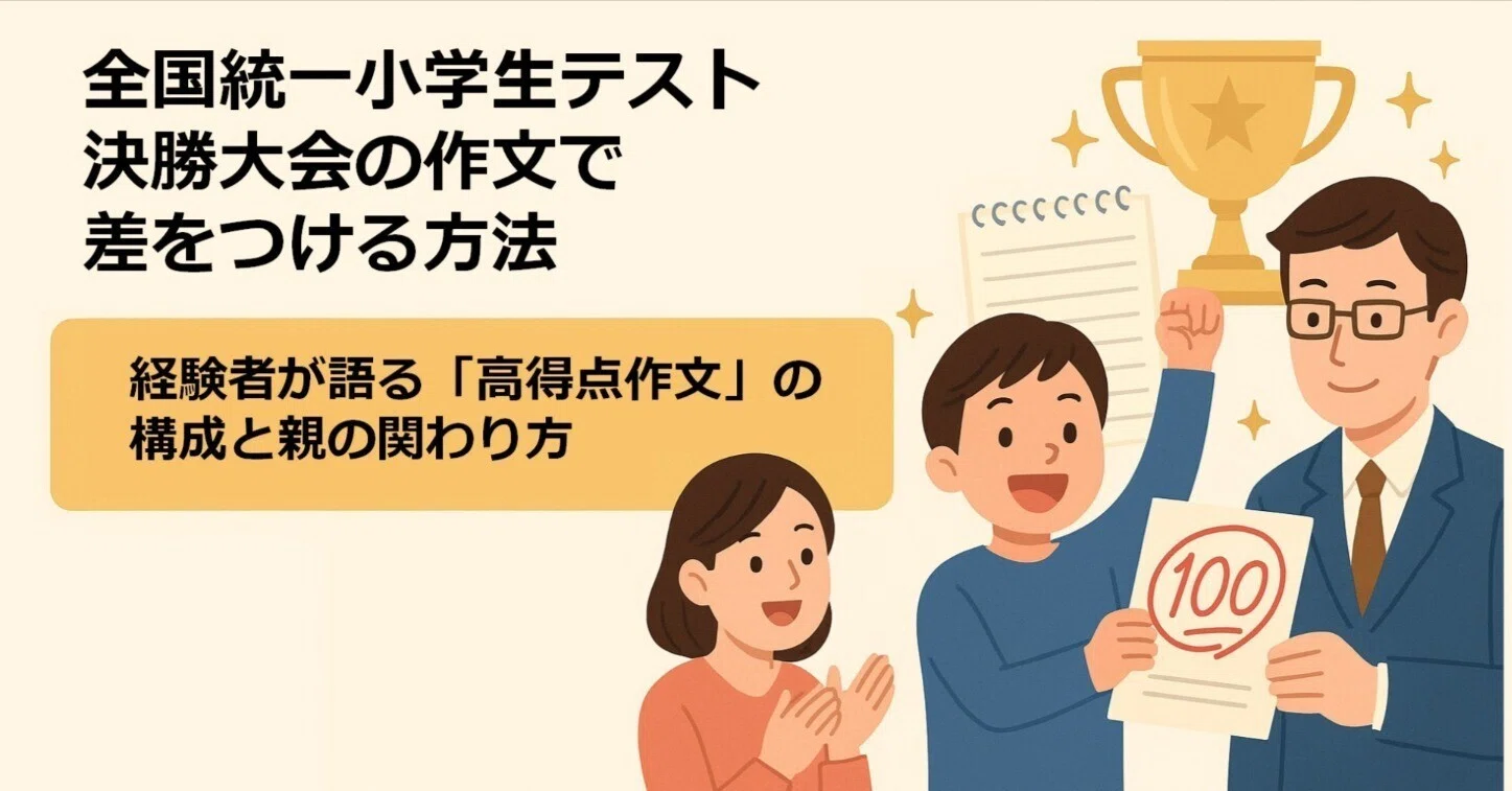 全国統一小学生テスト決勝大会の作文で差をつける方法｜経験者が語る