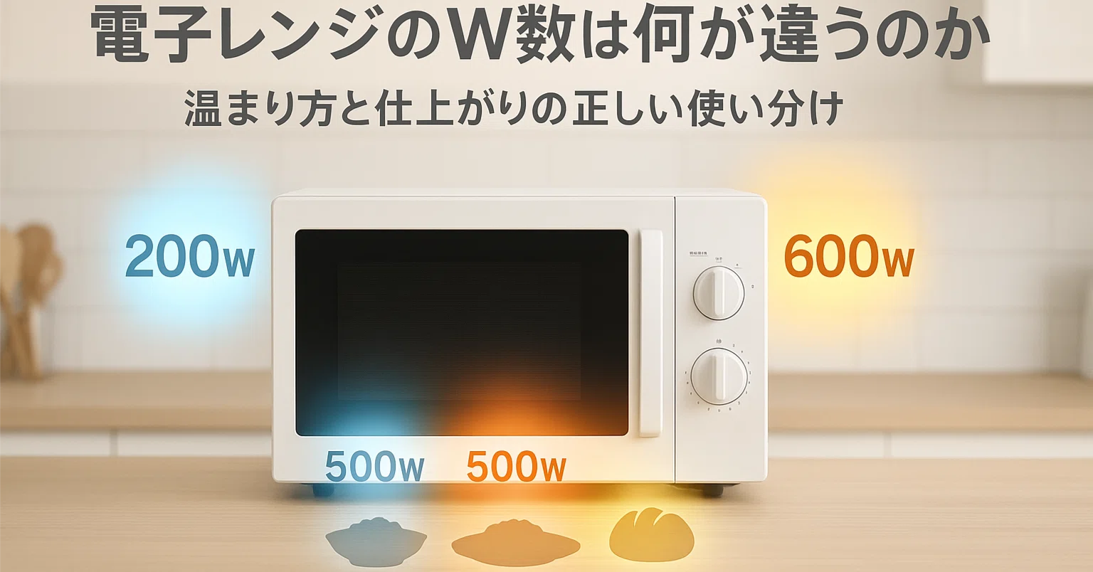 電子レンジのW数は何が違うのか 温まり方と仕上がりの正しい使い分け 