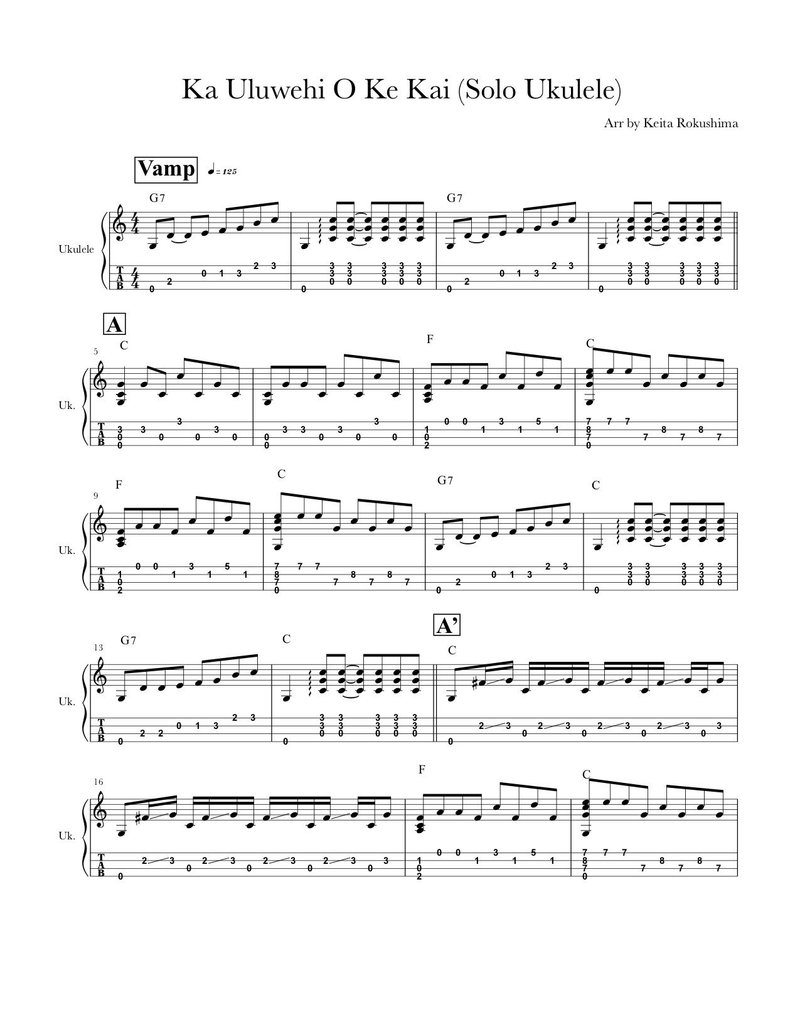 Vol 6 Solo Ukulele Tab Ka Uluwehi O Ke Kai Rockn Note Vol 6 Solo Ukulele Tab Ka Uluwehi O Ke Kai Rockn Note
