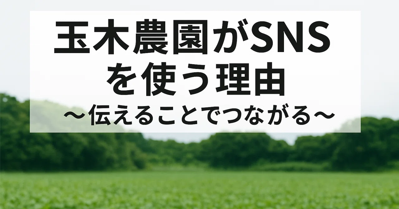 Why Tamaki Farm Uses Social Media: Connecting Through Communication｜玉木農園