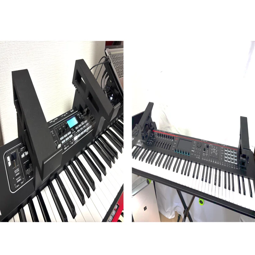 フルサイズ鍵盤用キーボードスタンド on キーボード 2種類