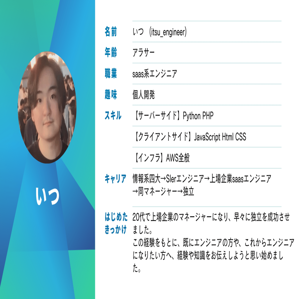 自己紹介｜エンジニア｜キャリア｜マネジメント｜はじめてのnote