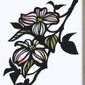 フリー図案no 054 コスモスとうさぎ の切り絵 華色切絵 平石智美のカラー切り絵を楽しむnote Note