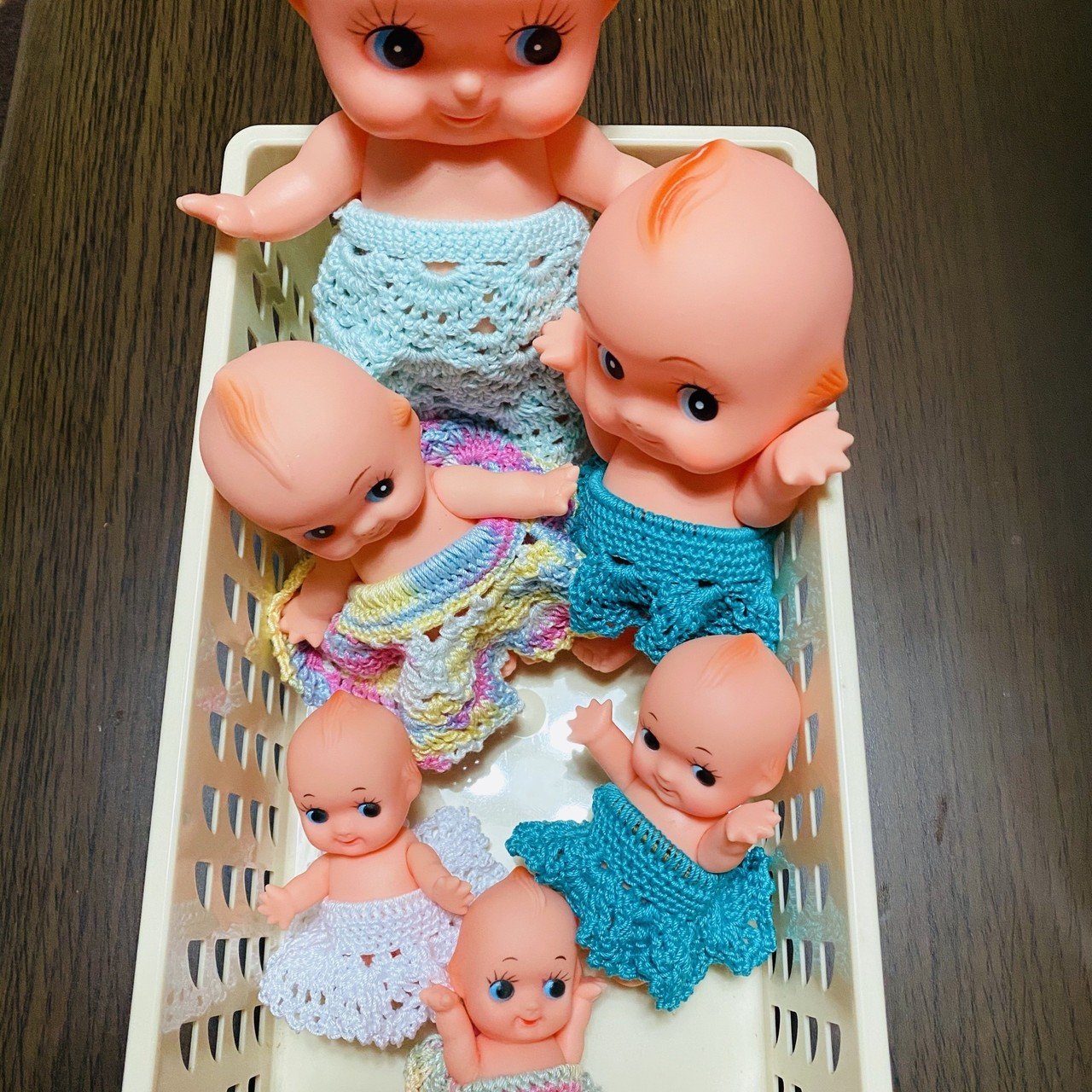 2020.4.13 キューピーちゃんドレスレース糸部分編みました♪｜Knit優香