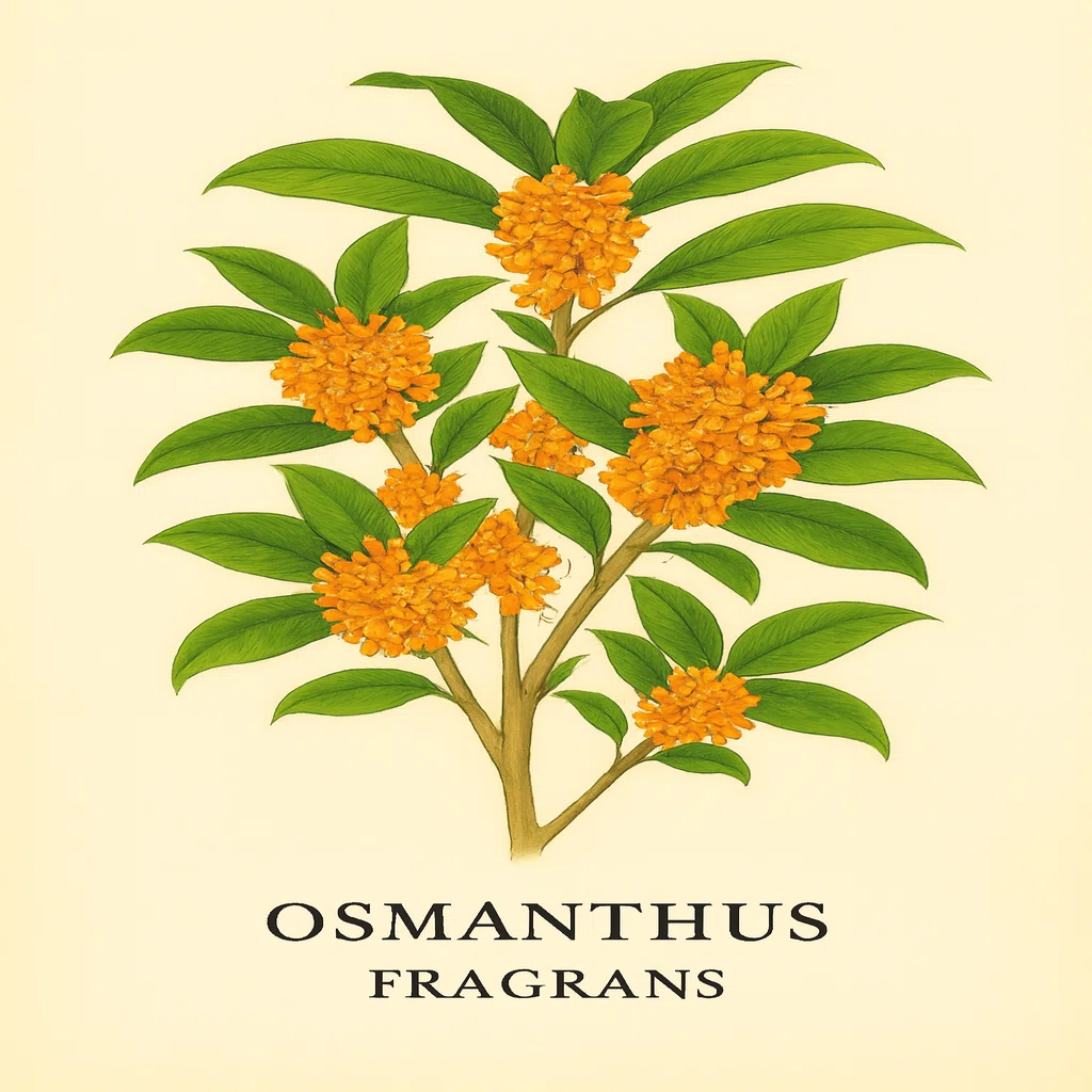絵画 Osmanthus fragrans Osmanthus fragrans: The orange flowers are small and their flower