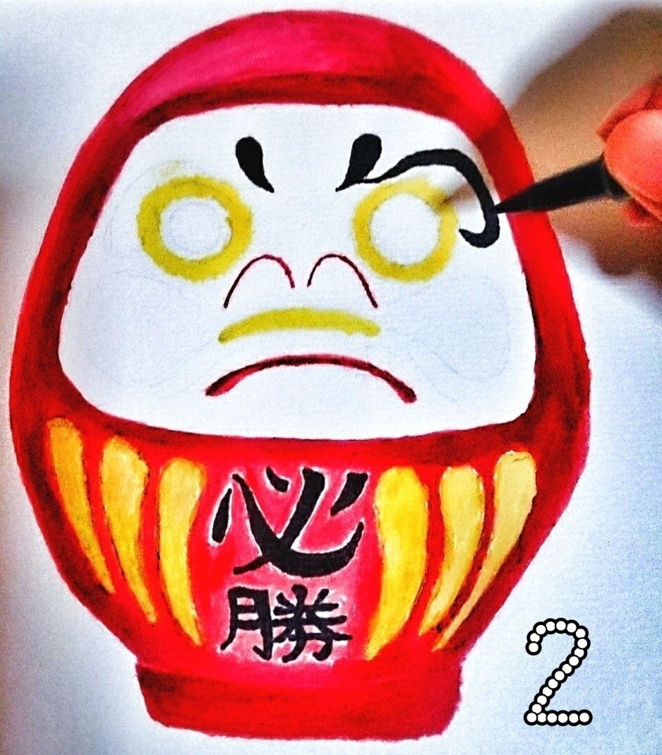 達磨を描く方法 英語 日本語 Sarah Note
