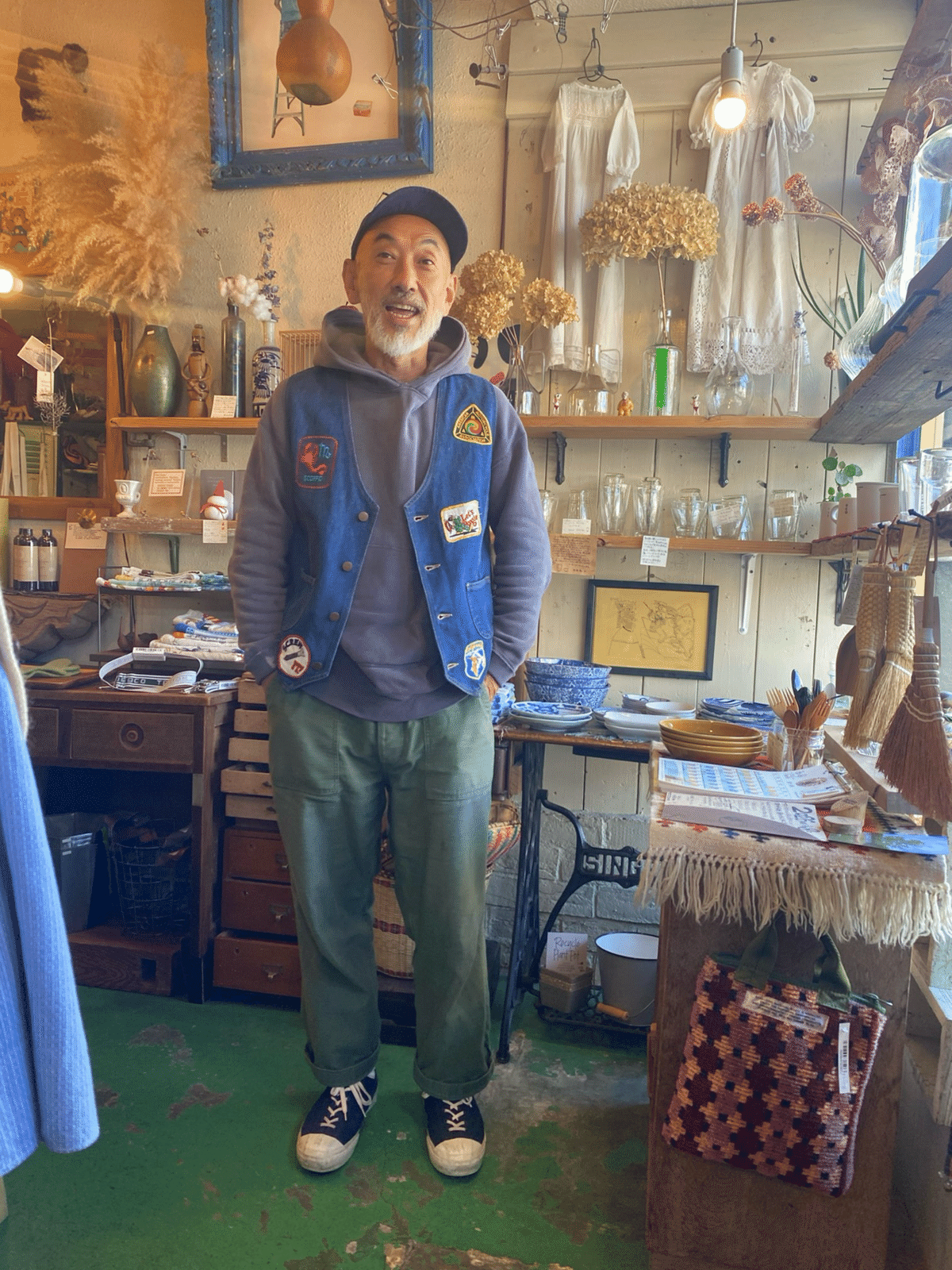 70年ヴィンテージ One of a Kind 激レア 1点物workベストL 70年