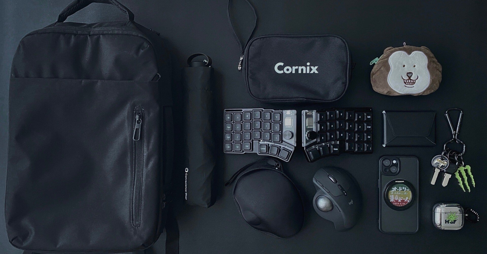 Cornix LPシルバー 専用ケース付き ケース付】Cornix LP 分割 無線キーボード｜VIAL対応｜技適｜即発送