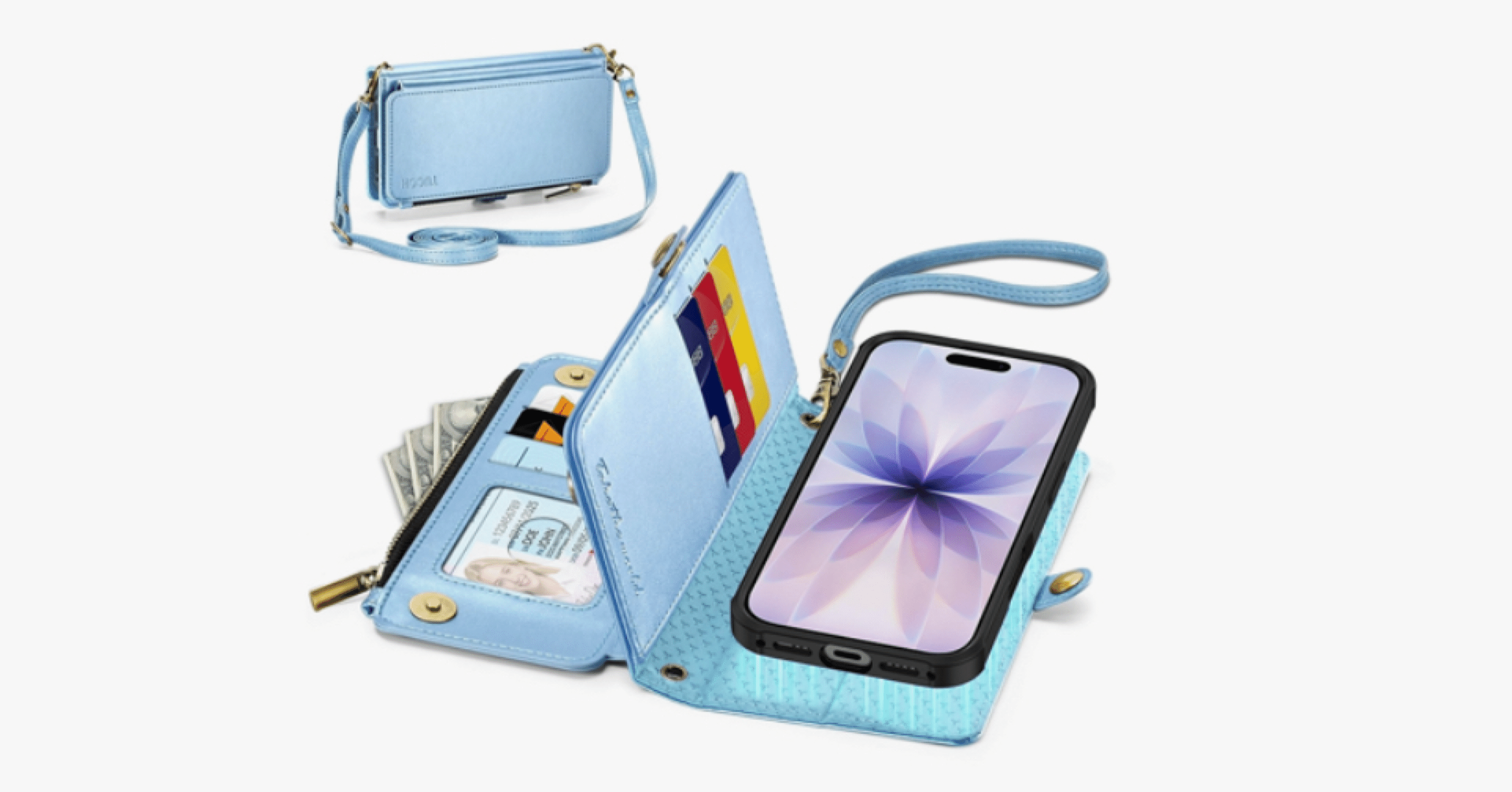 TUCCH iPhone 17 ケース 手帳型 2-in-1 分離式 ショルダー付き