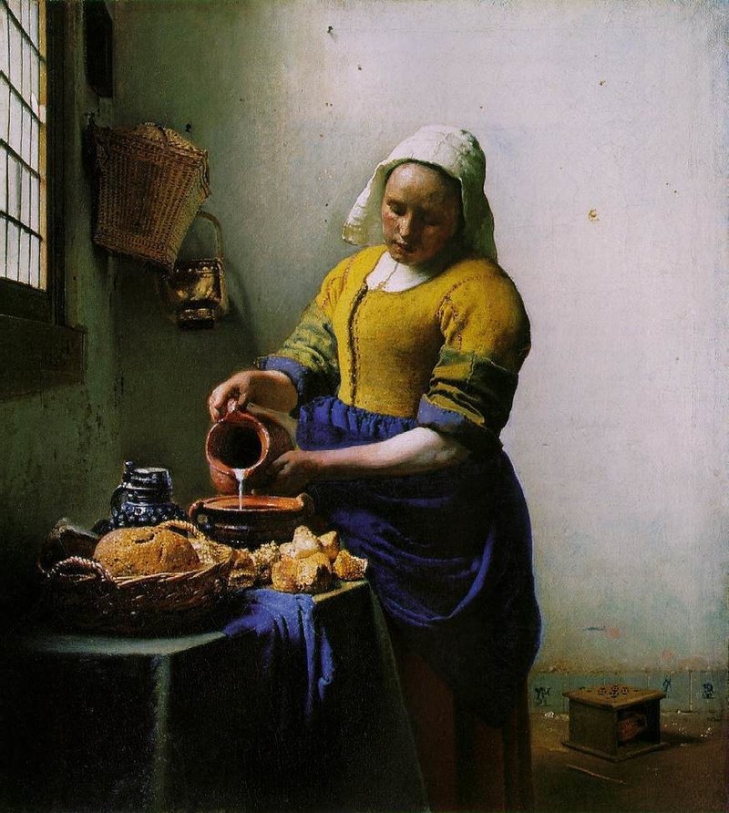 1658－1660頃　牛乳を注ぐ女Vermeer_-_The_Milkmaid