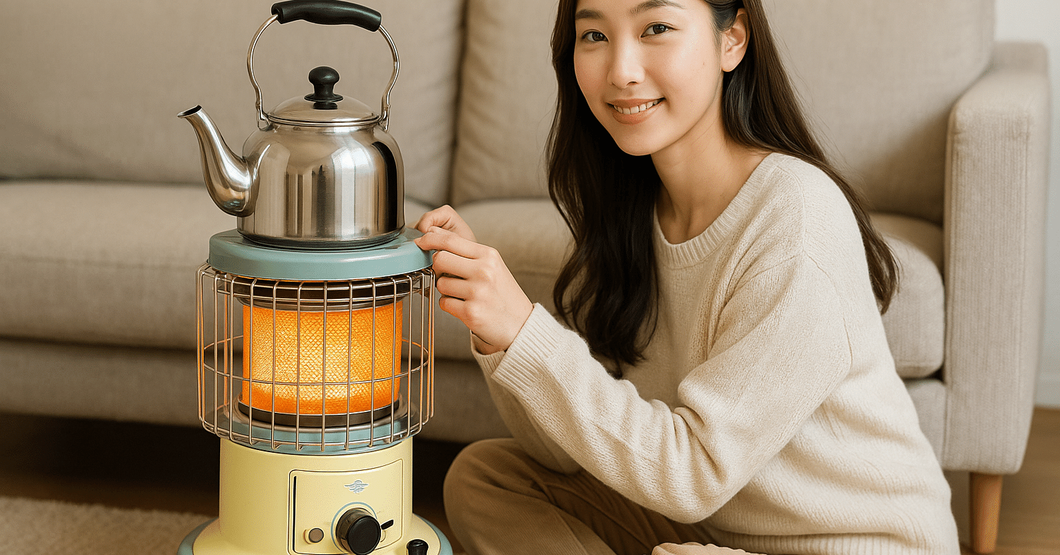 円筒型ガスストーブ やかんお付けします ガスストーブのおすすめ人気