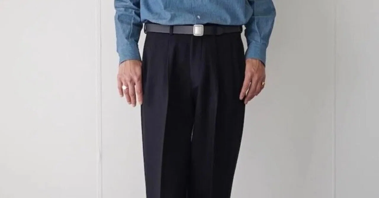 人気No.1 navy George ユーゲン / HEUGN MEN スラックス プリーツ入り
