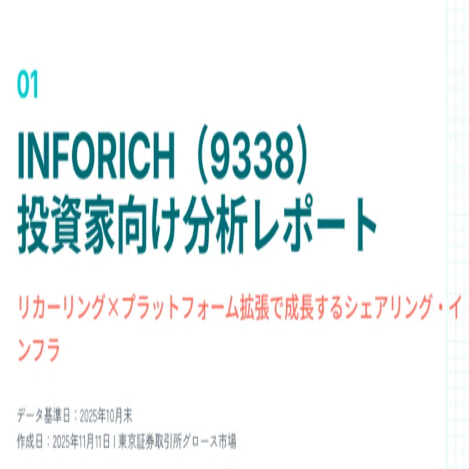 tomoページ INFORICH】（9338）投資家向け分析レポート｜全40ページ｜株Times