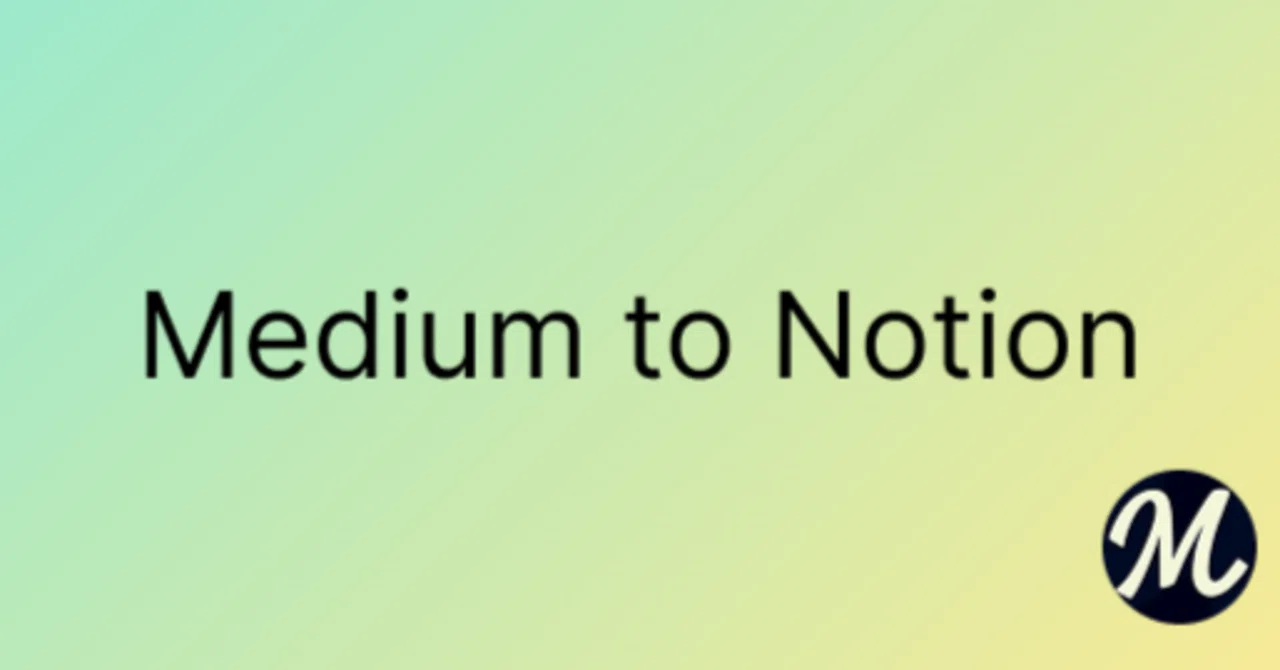 Type A Medium Base Bulk saving Medium posts to Notion. I created a small extension to help ...
