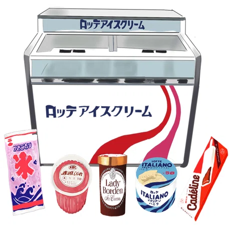 懐かしいアイスクリームの冷蔵ケース｜トロッコ