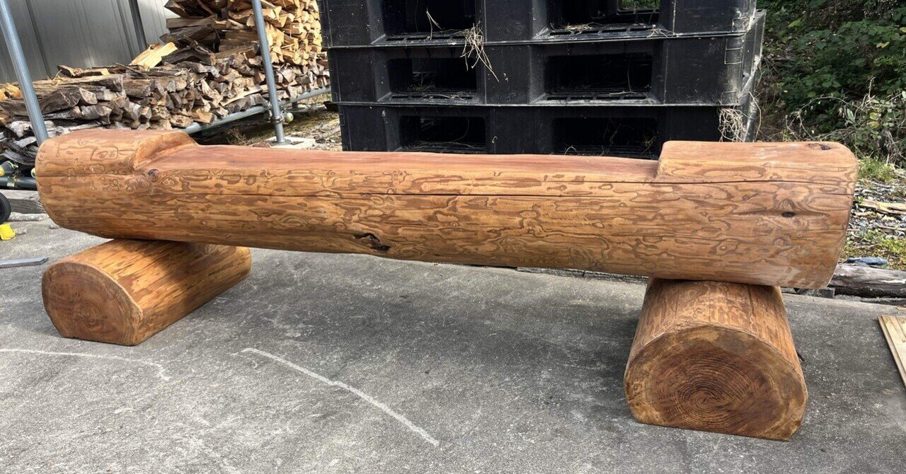 杉の丸太ベンチ完成！｜丸太工房〜館山〜｜館山南房総の薪販売