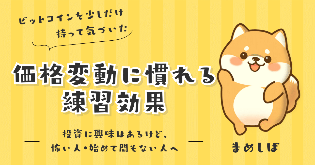 ビットコインを少しだけ持って気づいた“価格変動に慣れる練習効果”｜まめしば【普通の20代が投資で億り人を目指す】