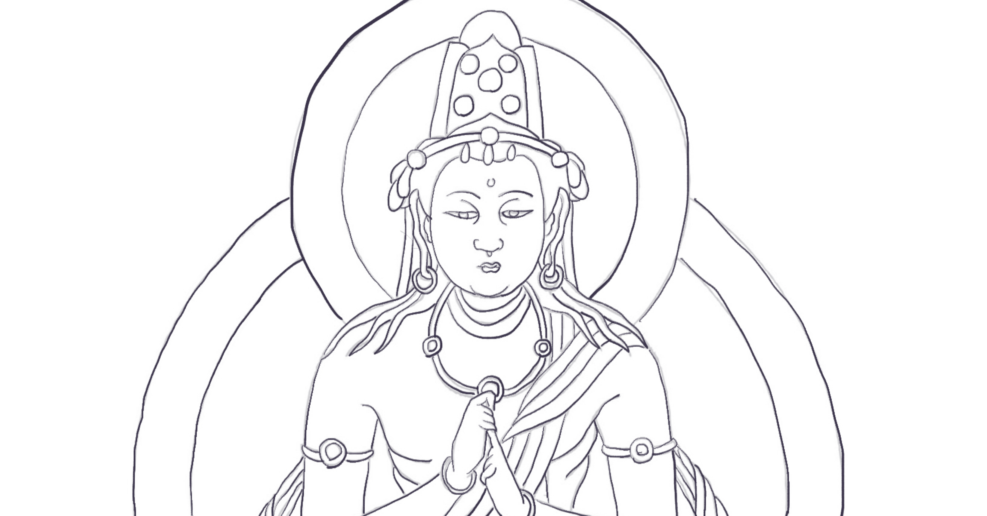 仏像 線画 アート 久しぶりの写仏｜Snow❄️Yukihikari