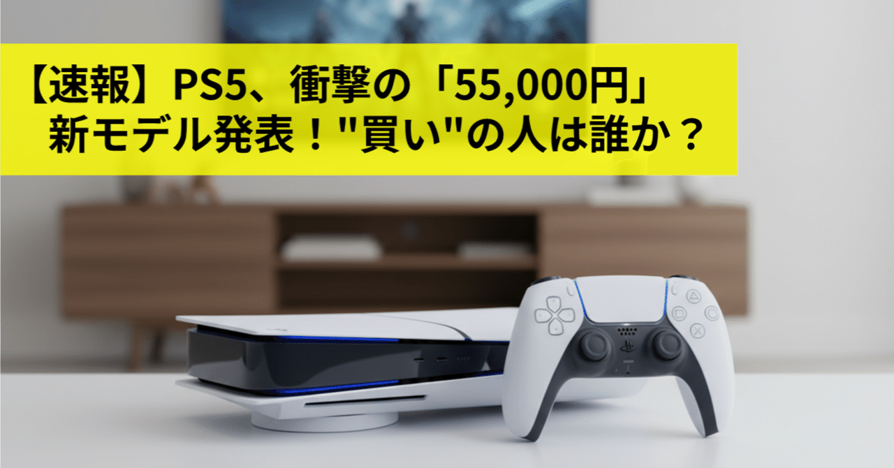 速報】PS5、衝撃の「55,000円」新モデル発表！