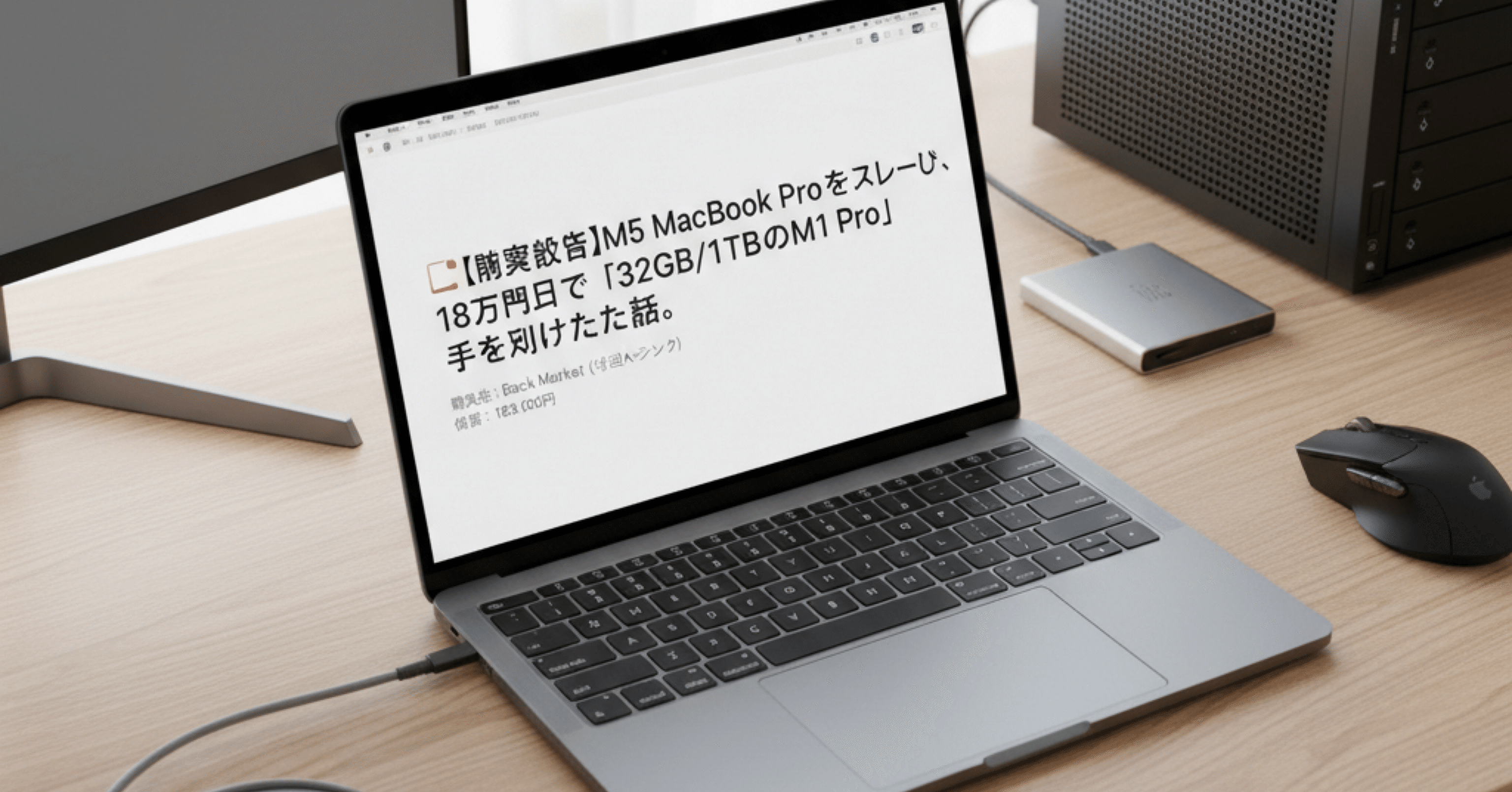購入報告】M5 MacBook Proをスルーし、18万円台で「32GB/1TBのM1 Pro