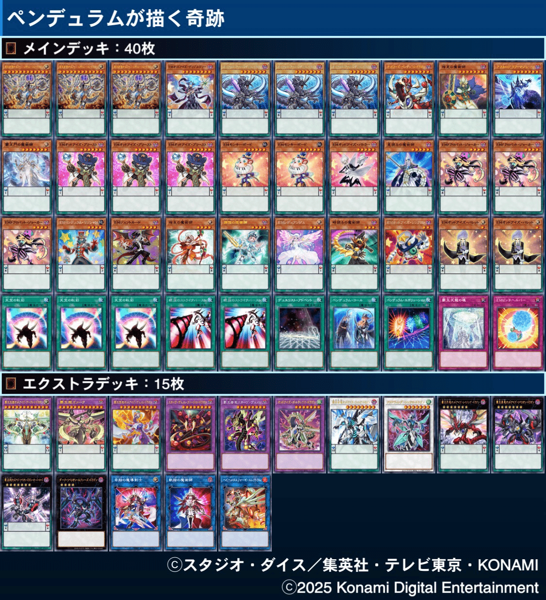 NONAME　ブレイヴ最終話　再現デッキ　キャラデッキ　ファンデッキ 榊遊矢のキャラデッキで遊ぼう！〈最終回後〉〈EM〉編【遊戯王