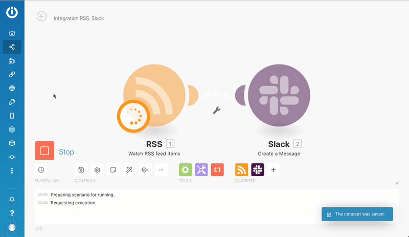 Integromatで作成したシナリオが動作するか確認する